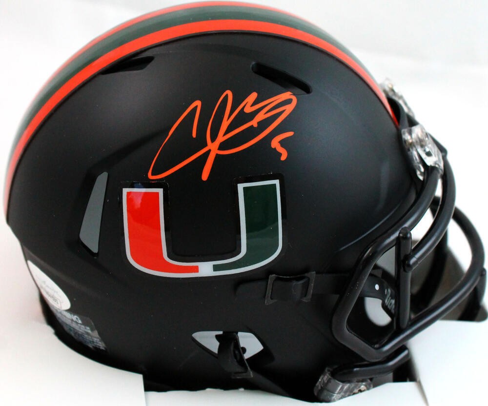 Andre Johnson Signed Miami Hurricanes Nights Speed Mini Helmet
