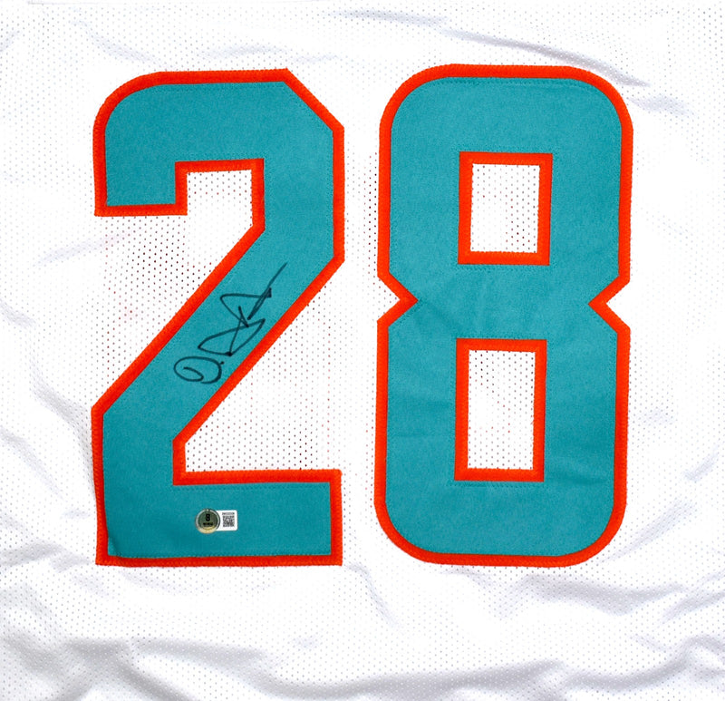 De'Von Achane Autographed White Custom Jersey