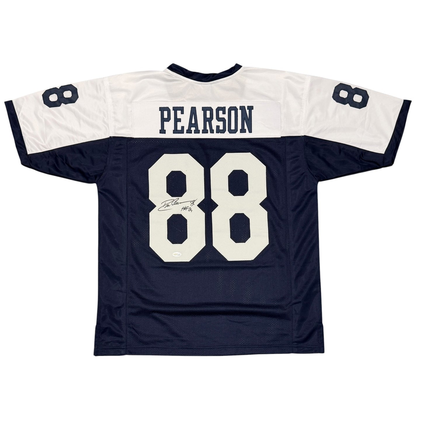 Drew Pearson Signed Dallas Cowboys Custom Jersey (HOF 21) JSA Witness