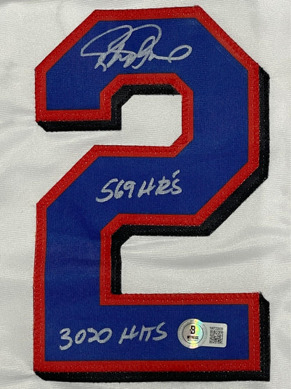 Rafael Palmeiro Signed Texas Rangers Custom Jersey Beckett COA