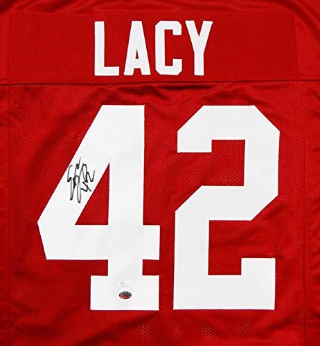 Eddie Lacy Signed Crimson Custom College Style Jersey