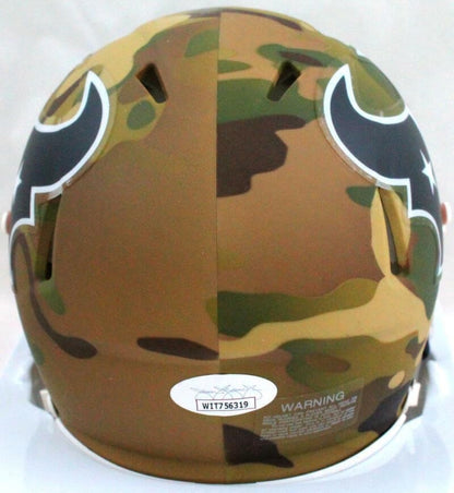 Andre Johnson Signed Houston Texans Camo Speed Mini Helmet
