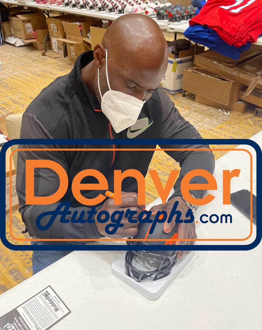 Terrell Davis Mini Helmet Autographed Denver Broncos Eclipse (HOF)