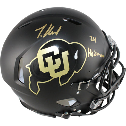 Travis Hunter Signed Colorado Buffaloes Full Size Authentic Helmet (Heisman)