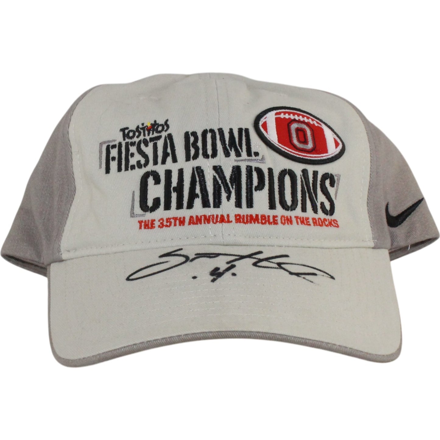Santonio Holmes Autographed Ohio State Buckeyes Fiesta Bowl Hat