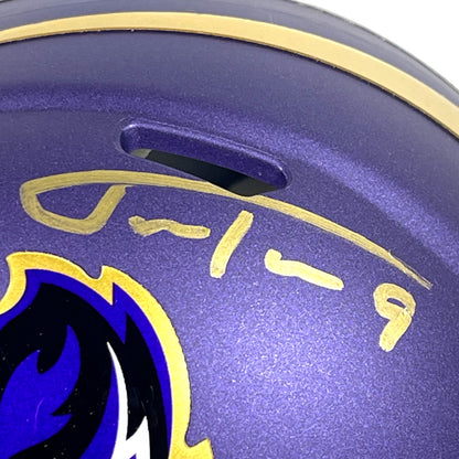 Justin Tucker Signed Baltimore Ravens Alternate 2024 Mini Helmet BAS COA