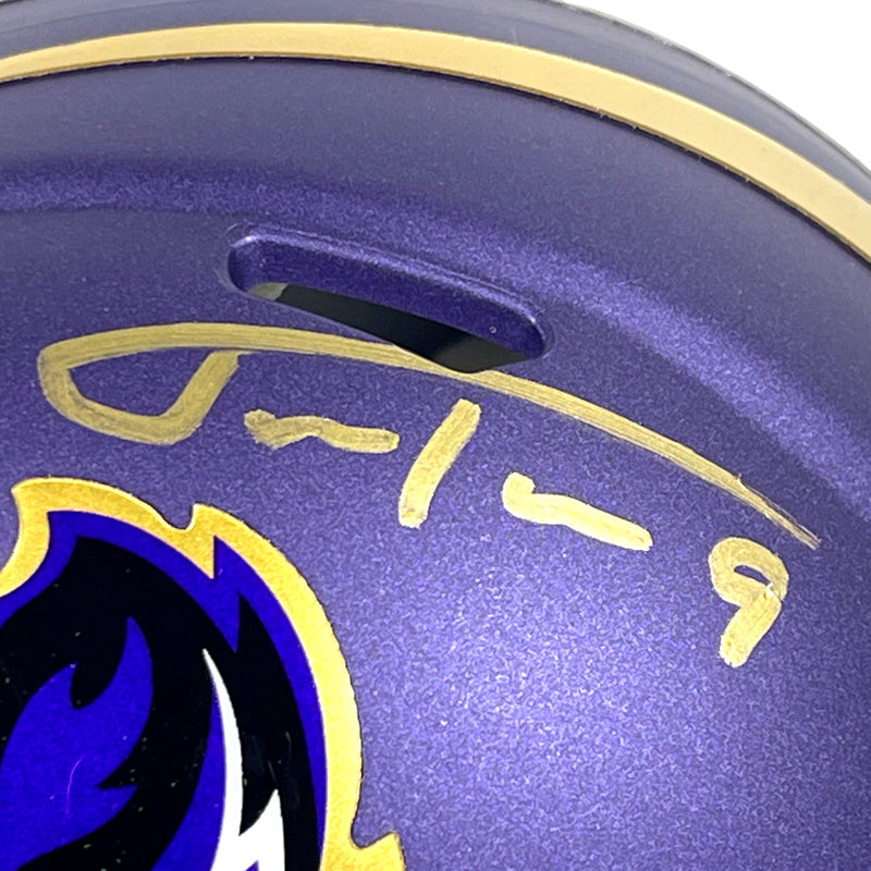 Justin Tucker Signed Baltimore Ravens Alternate 2024 Mini Helmet BAS COA