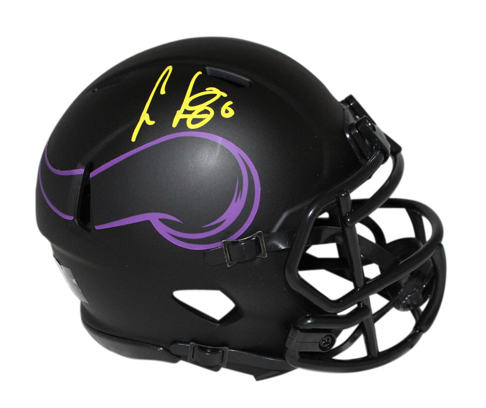 Cris Carter Signed Minnesota Vikings Eclipse Speed Mini Helmet BAS