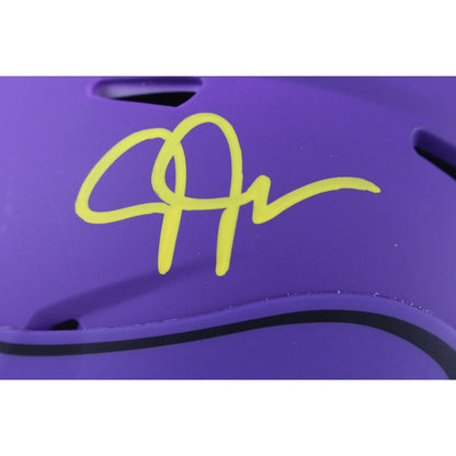 Justin Jefferson Minnesota Vikings Autographed Rave Mini Helmet