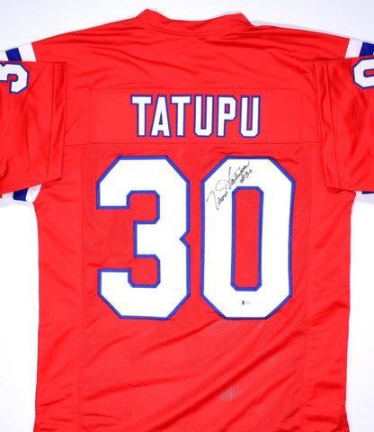 Mosi Tatupu Autographed Red Pro Style Jersey