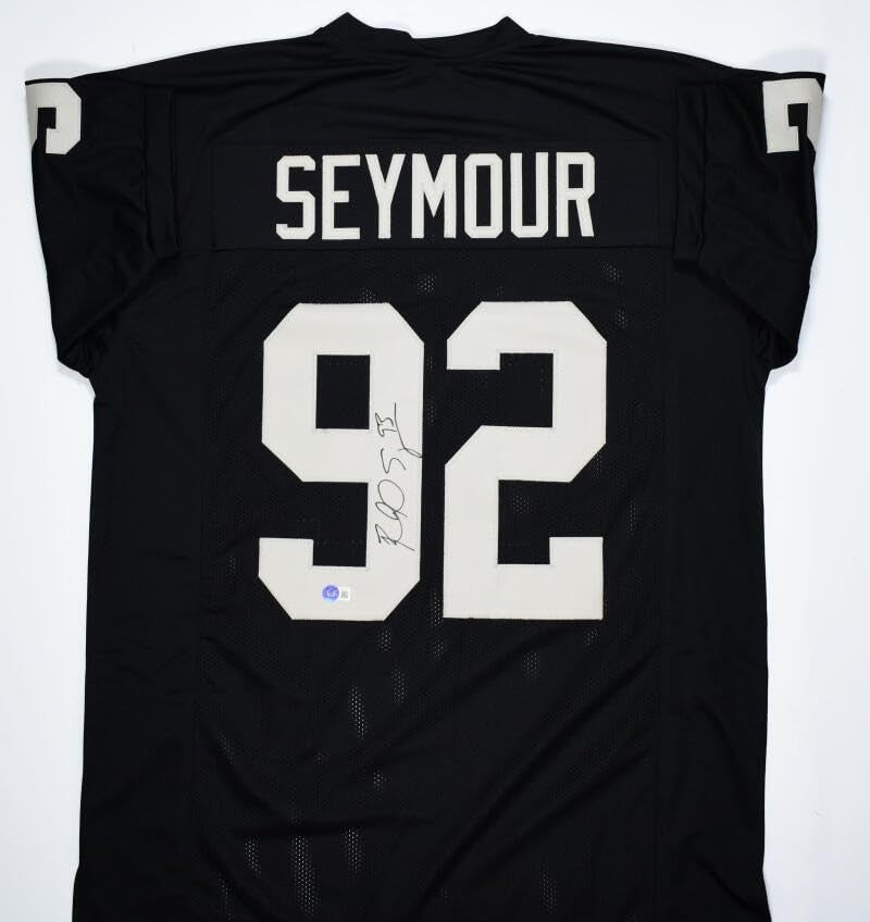 Richard Seymour Autographed Oakland Raiders Black Custom Jersey