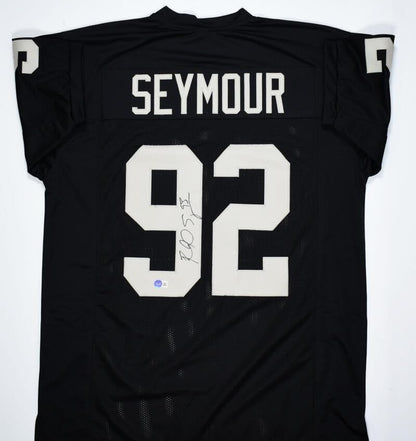 Richard Seymour Autographed Oakland Raiders Black Custom Jersey