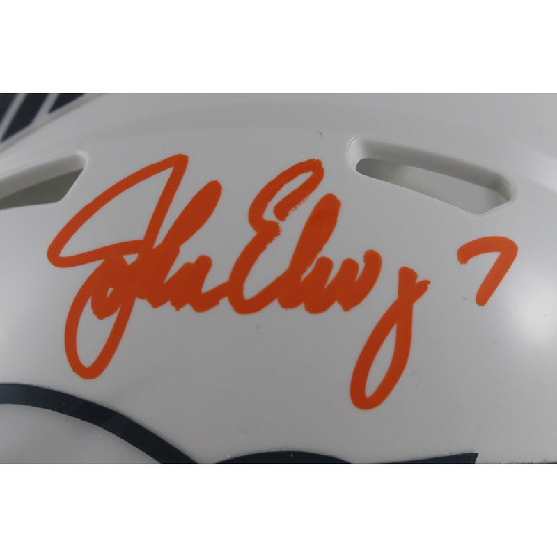 John Elway Denver Broncos Signed 2024 Salute to Service Mini Helmet