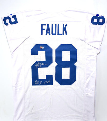 Marshall Faulk Autographed Custom White Jersey with 1994 ROY Inscription
