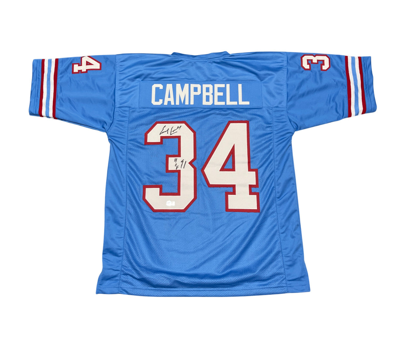 Earl Campbell Signed Houston Oilers Custom Jersey (HOF 91) BAS