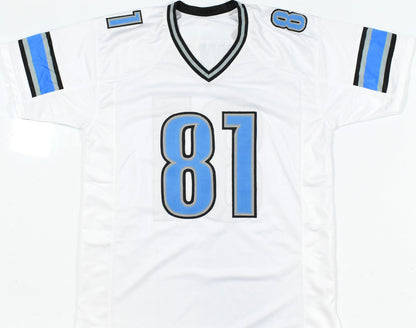 Calvin Johnson Autographed Detroit Lions White Custom Jersey