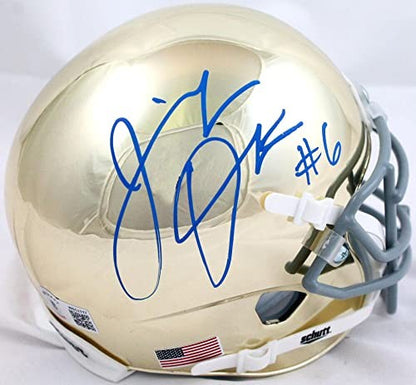 Jeremiah Owusu-Koramoah Signed Notre Dame Fighting Irish Chrome Mini Helmet