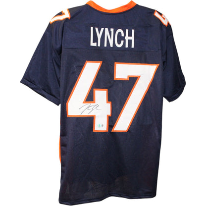 John Lynch Autographed Pro Style Custom Blue Jersey