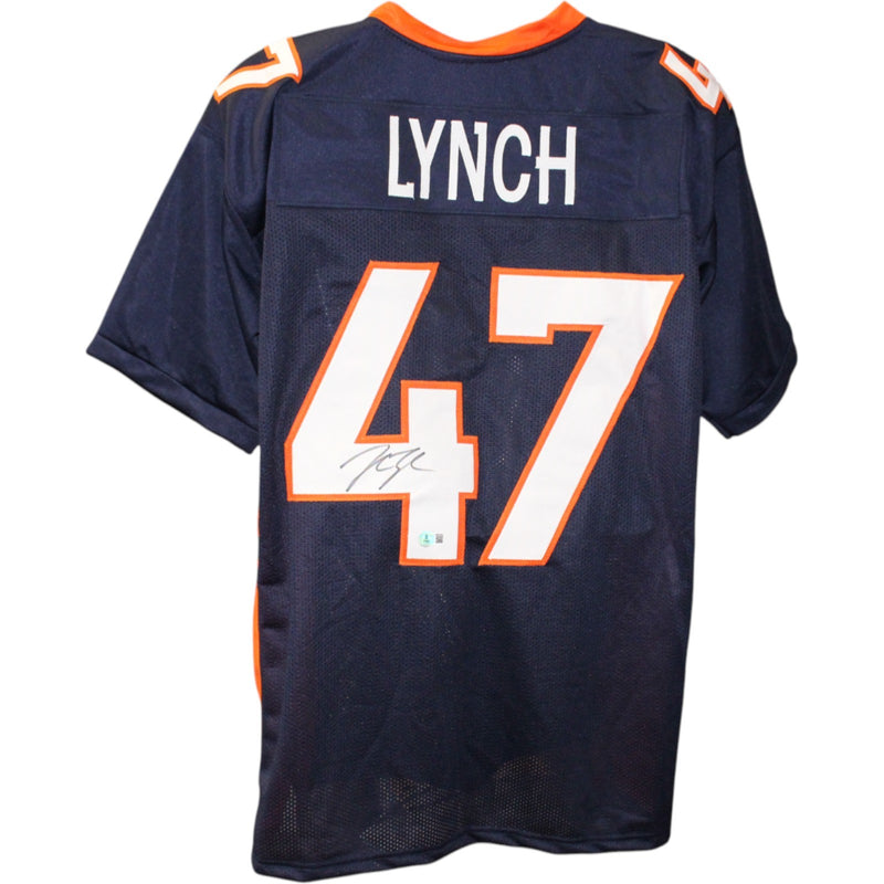 John Lynch Autographed Pro Style Custom Blue Jersey