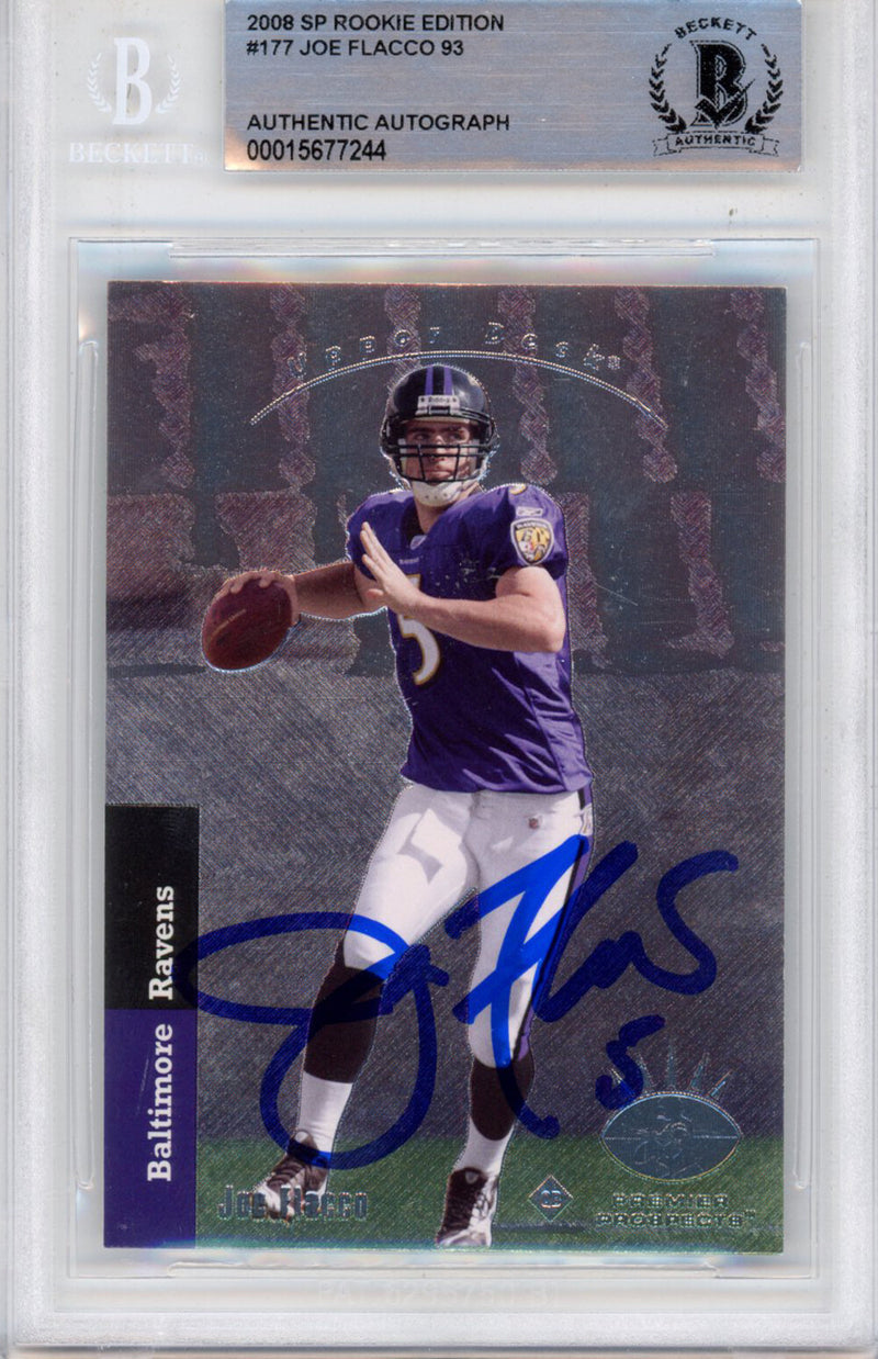 Joe Flacco Autographed 2008 SP #177 Trading Card Beckett BAS