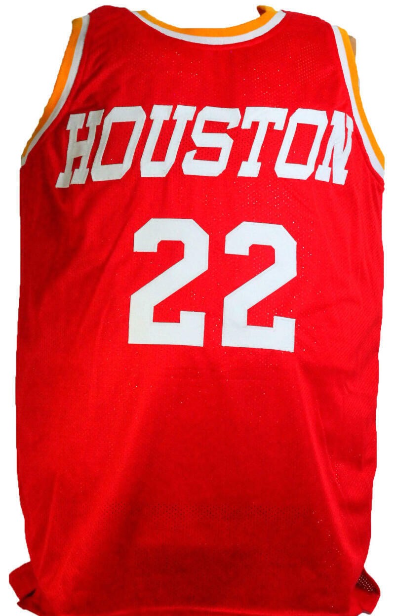 Clyde Drexler Autographed Red Custom Jersey