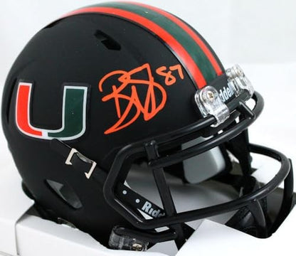 Reggie Wayne Signed Miami Hurricanes Alternate Black Mini Helmet
