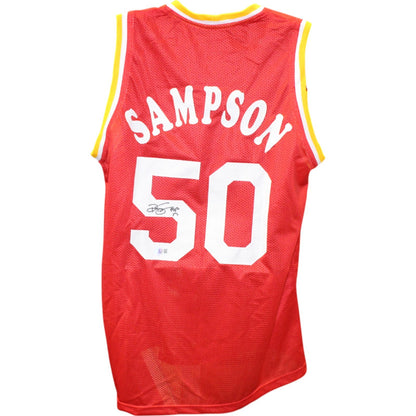 Ralph Sampson Autographed Custom Red Basketball Jersey (HOF Inscription)