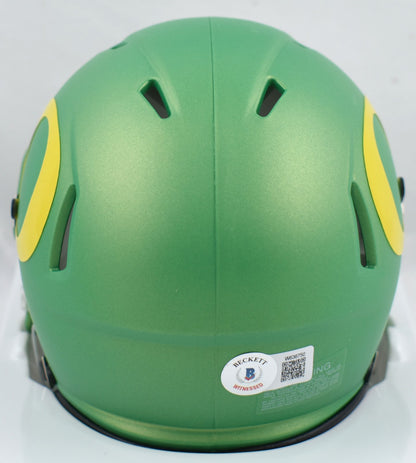 Tez Johnson Signed Oregon Ducks Green Speed Mini Helmet