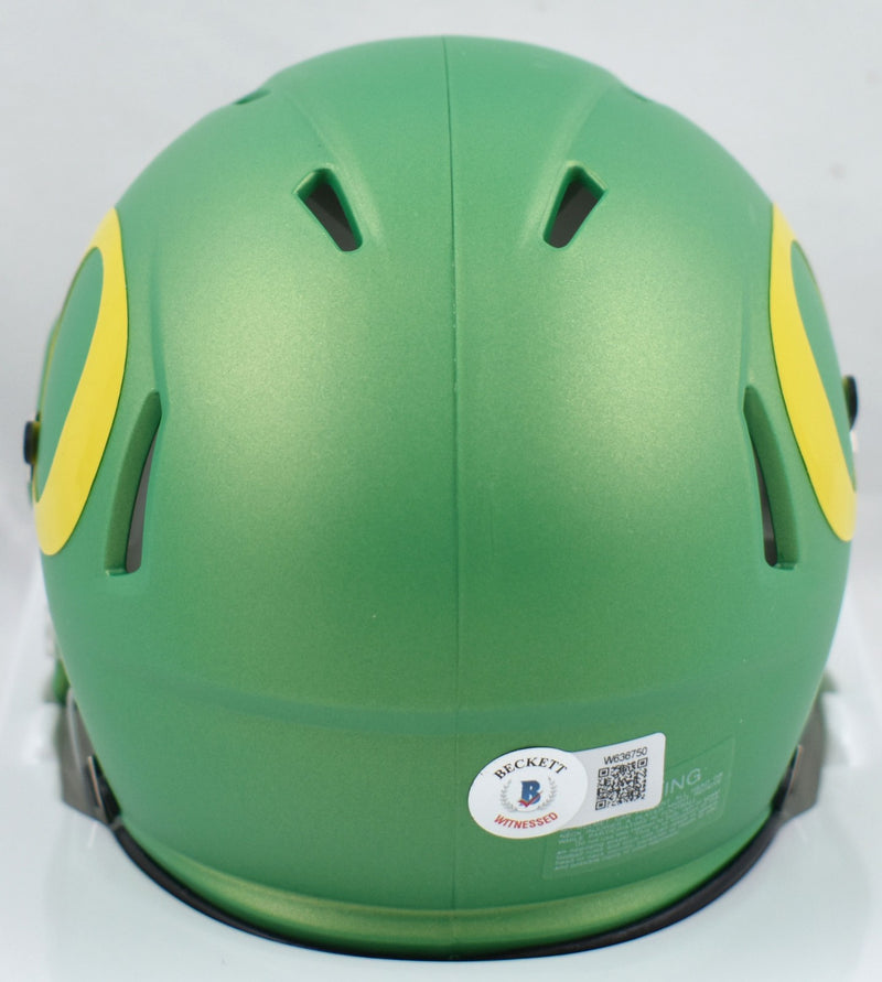 Tez Johnson Signed Oregon Ducks Green Speed Mini Helmet