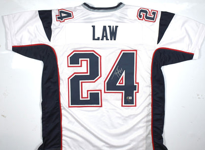 Ty Law Autographed White Custom Football Jersey