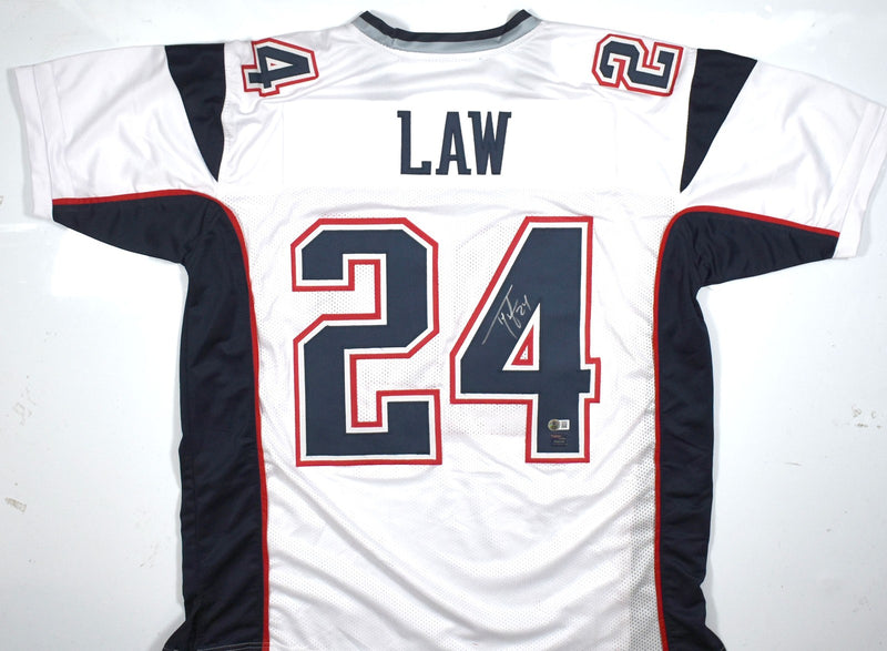 Ty Law Autographed White Custom Football Jersey