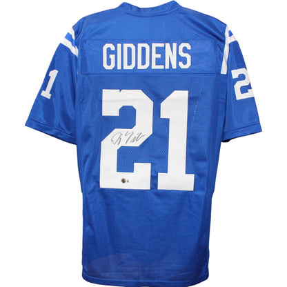 DJ Giddens Autographed Blue Pro Style Custom Jersey