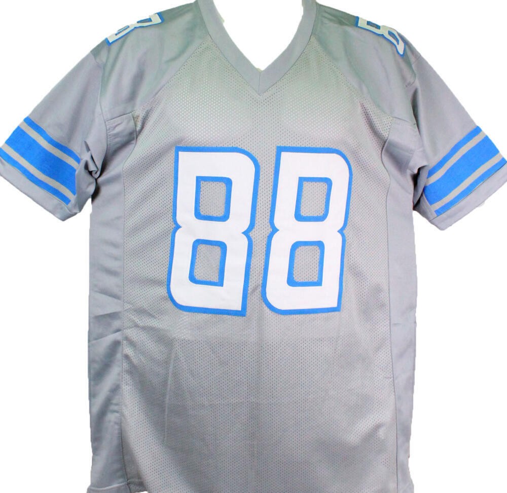 T.J. Hockenson Autographed Detroit Lions Custom Grey Jersey