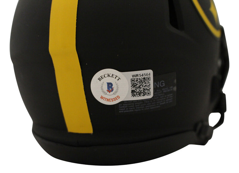 John Stallworth Signed Pittsburgh Steelers Eclipse Mini Helmet Beckett