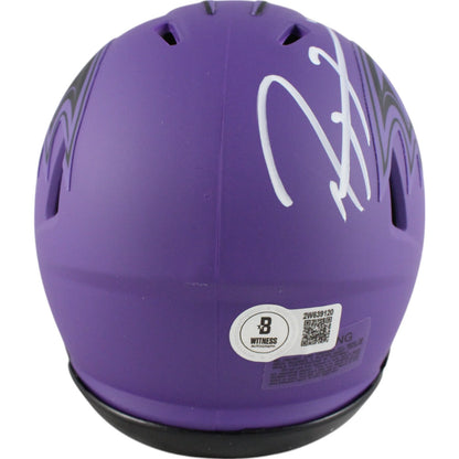 Ray Lewis Signed Baltimore Ravens Rave Mini Helmet Beckett COA