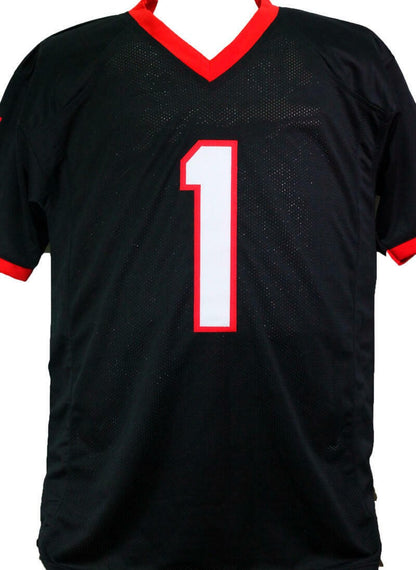 Sony Michel Autographed Georgia Bulldogs Black Custom Jersey