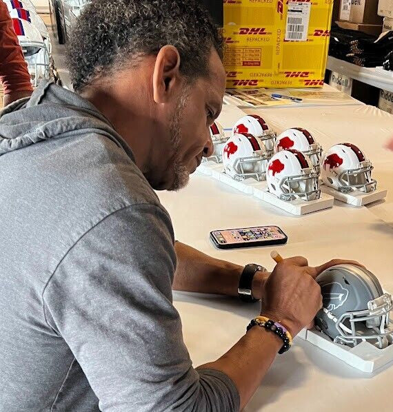 Jim Kelly, Andre Reed & Thurman Thomas Buffalo Bills Slate Mini Helmet