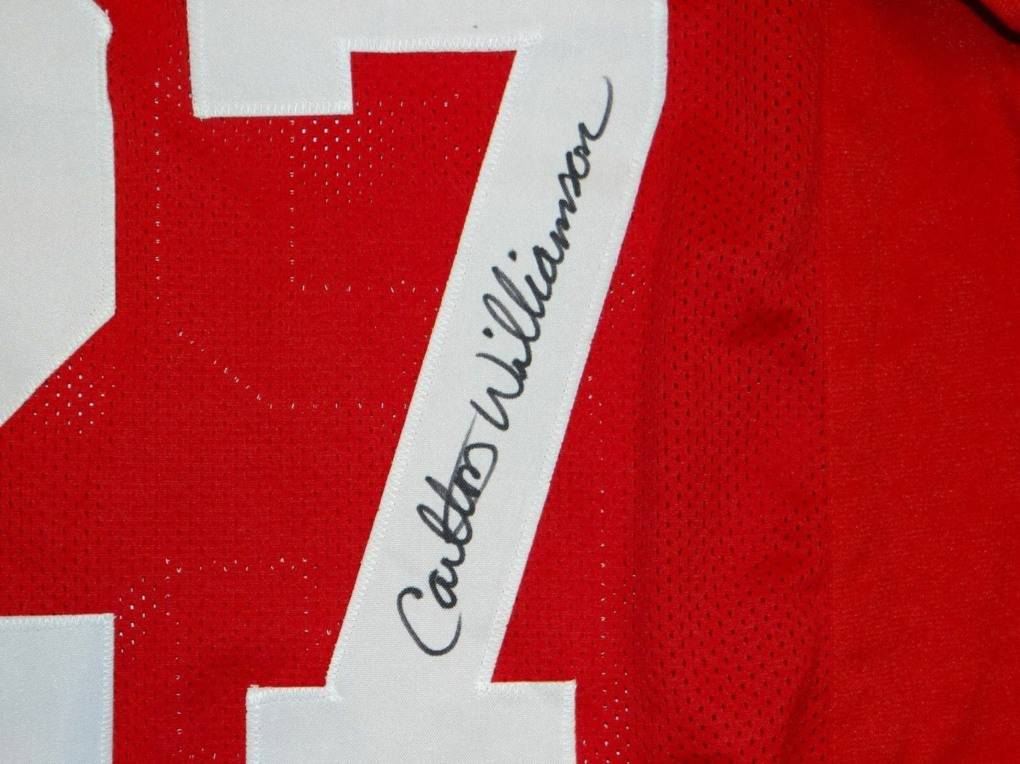 Carlton Williamson Signed Red Custom Jersey