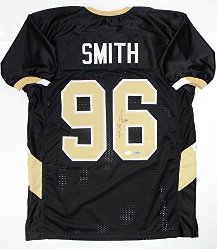 Justin Smith Autographed Black Custom Football Jersey