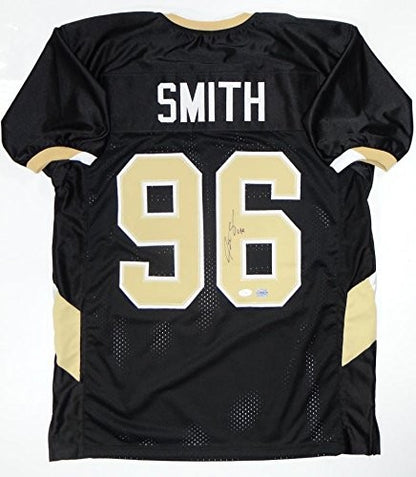 Justin Smith Autographed Black Custom Football Jersey