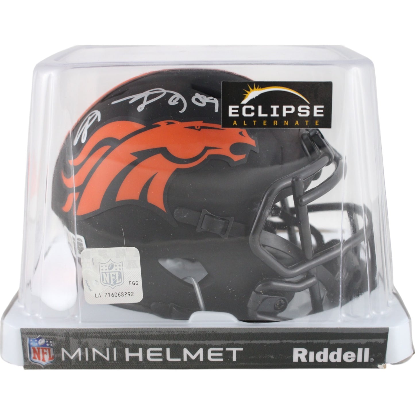 Shannon Sharpe Denver Broncos Eclipse Mini Helmet Autographed