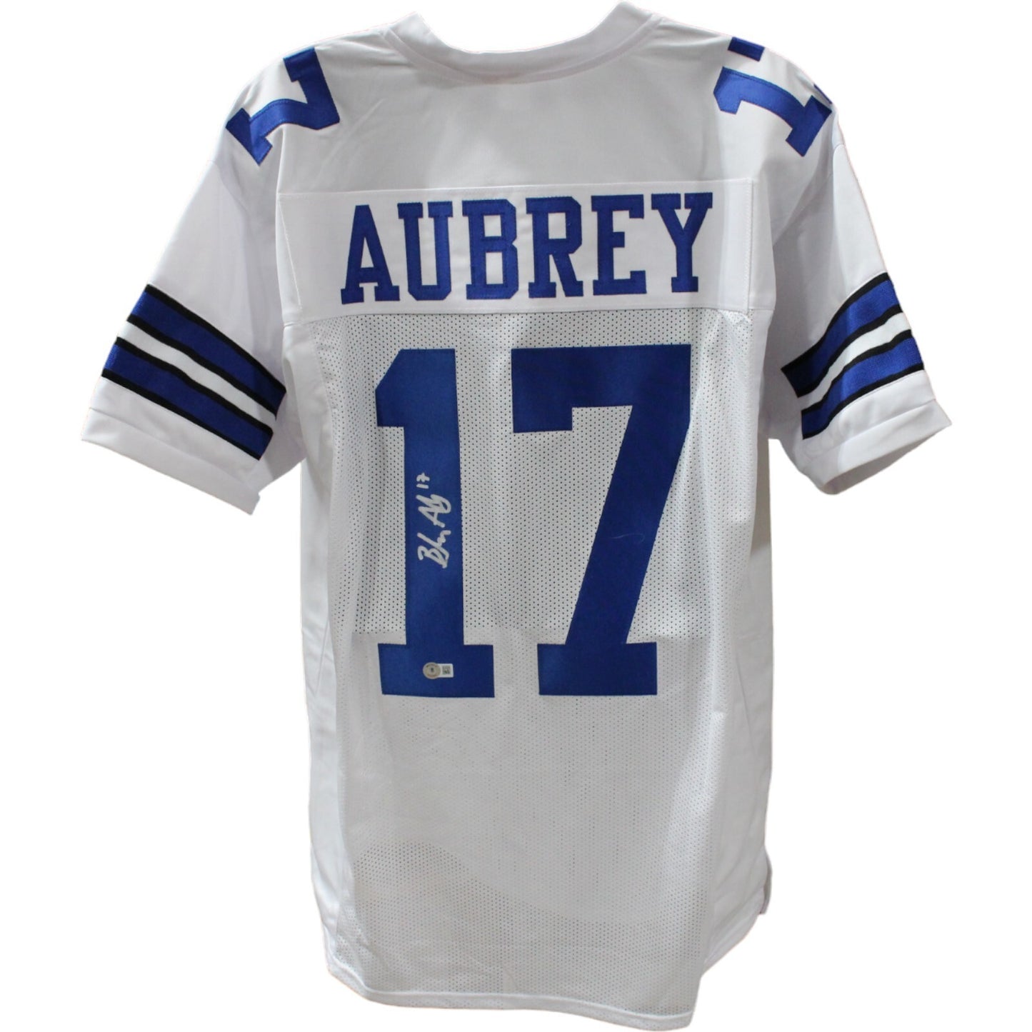 Brandon Aubrey Autographed White Pro Style Custom Jersey (Beckett COA)
