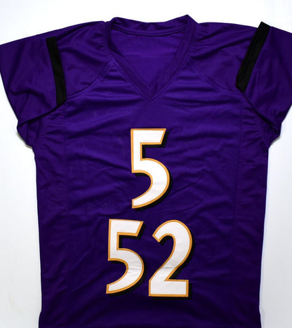 Ray Lewis & Joe Flacco Autographed Baltimore Ravens Purple Jersey