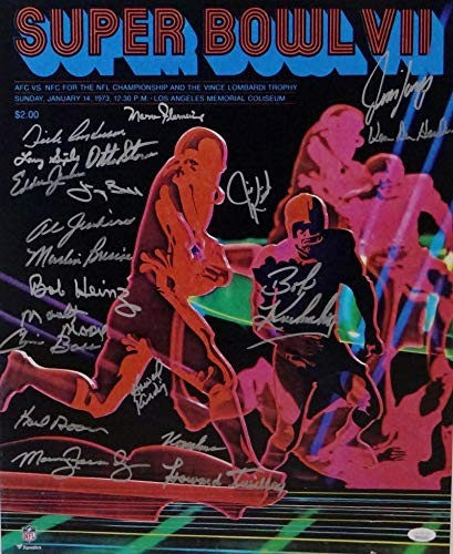 1972 Miami Dolphins Multi-Signed Super Bowl VII 16x20 Photo (20 Sigs)