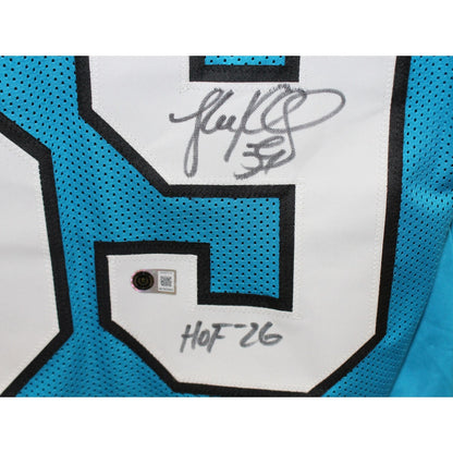 Luke Kuechly Signed Teal Jersey - HOF Inscribed