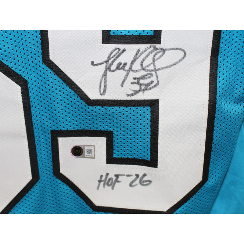 Luke Kuechly Signed Teal Jersey - HOF Inscribed