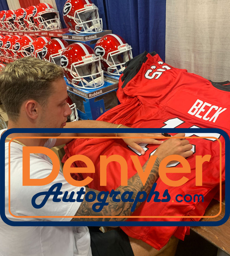 Carson Beck Autographed Red College Style Custom Football Jersey