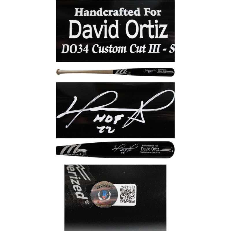 David Ortiz Signed Boston Red Sox Marucci Game Model Bat HOF Inscription