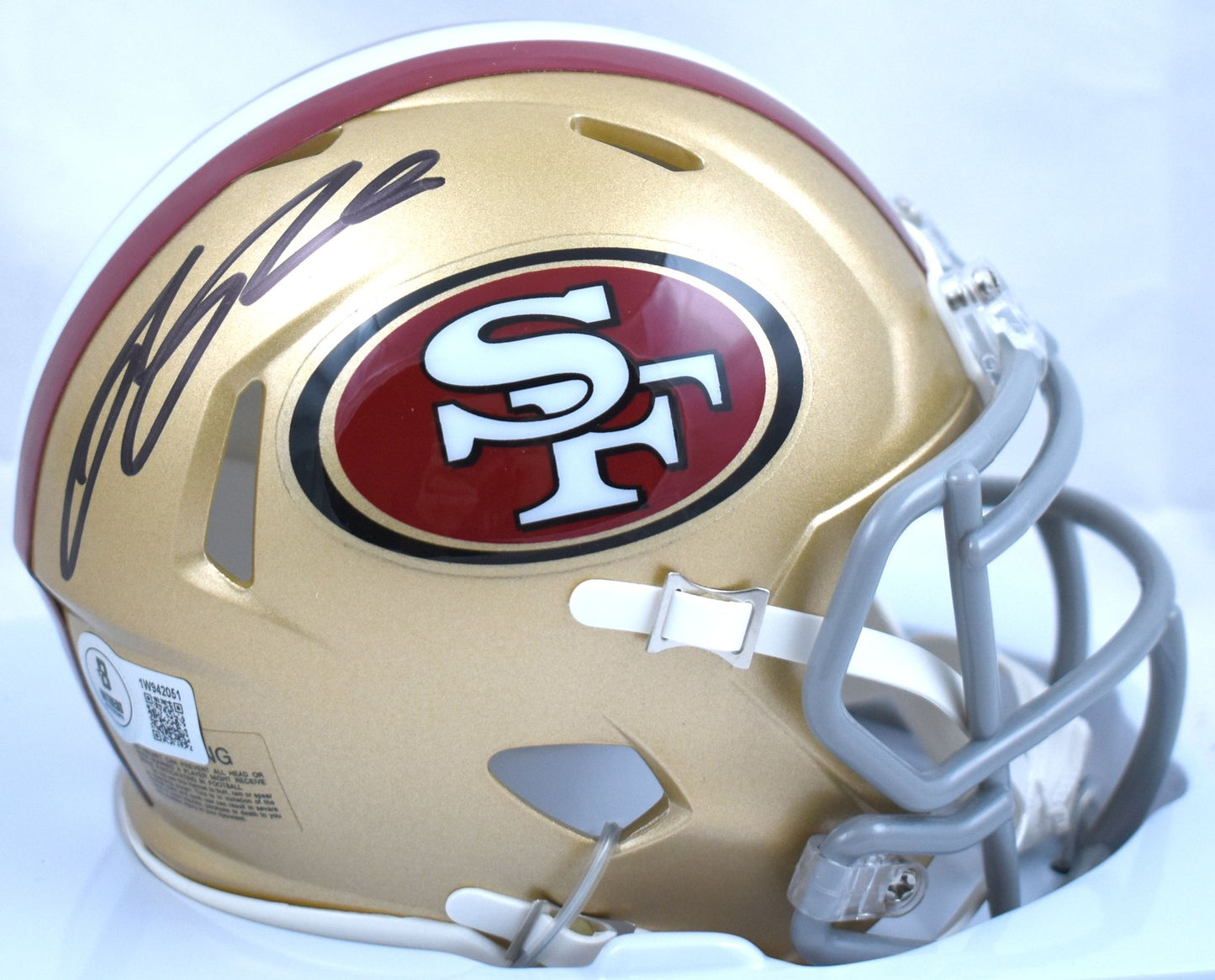 Ricky Pearsall Signed San Francisco 49ers Black Mini Helmet