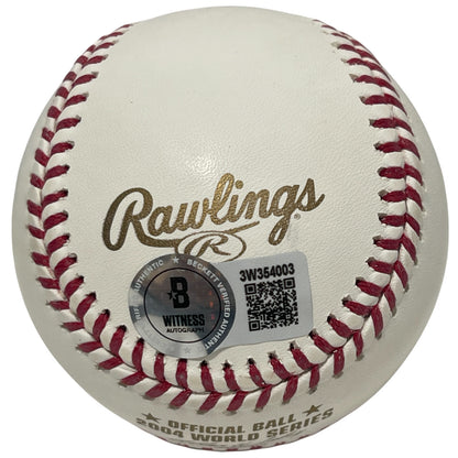 Pedro Martinez Signed 2004 World Series Logo Baseball (BAS COA)